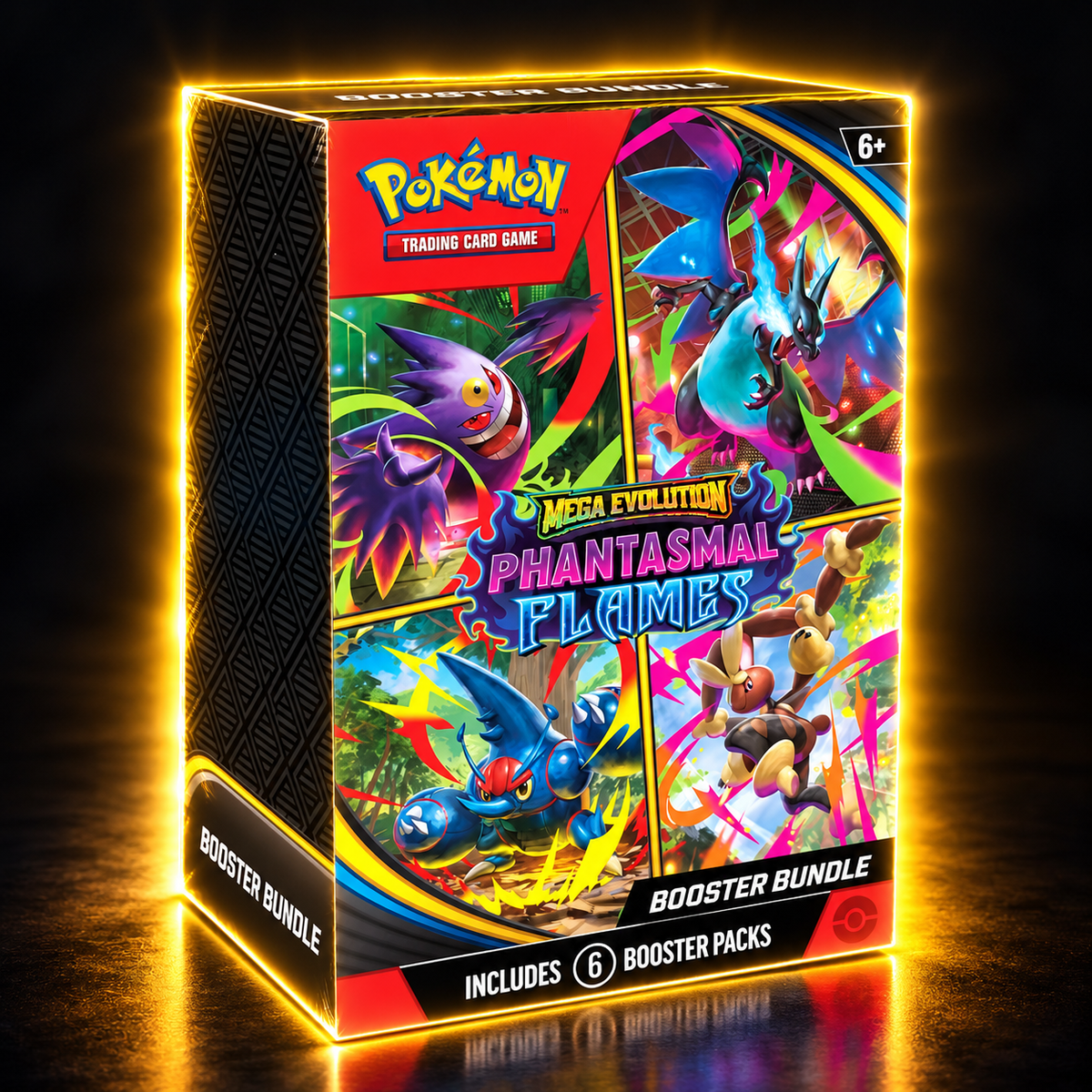 Pokémon TCG Mega Evolution Phantasmal Flames Booster Bundle – 6 Packs